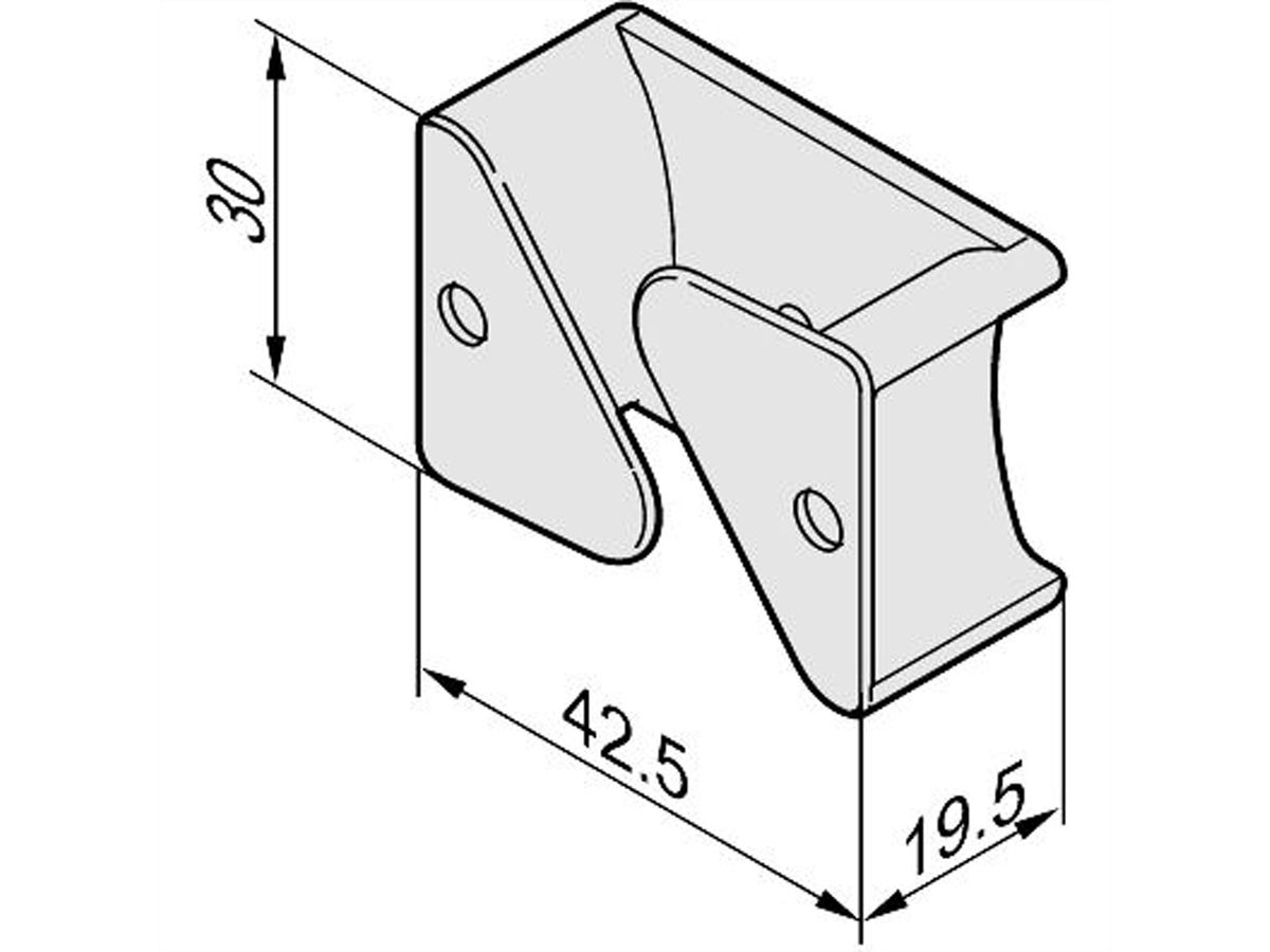 SCHROFF Kabelführung zum Kleben - KABELFUEHRUNG ZUM KLEBEN(4X)
