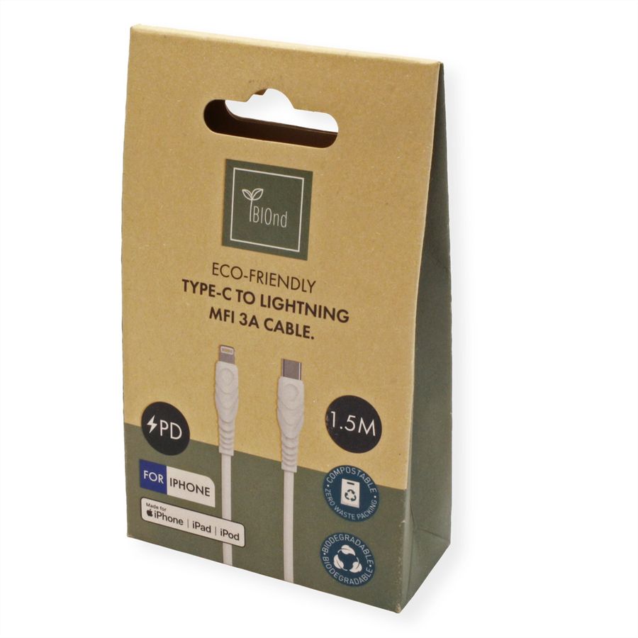 BIOnd BIO-12-TMF USB-C to 8PIN 3A Cable, 1,5 m