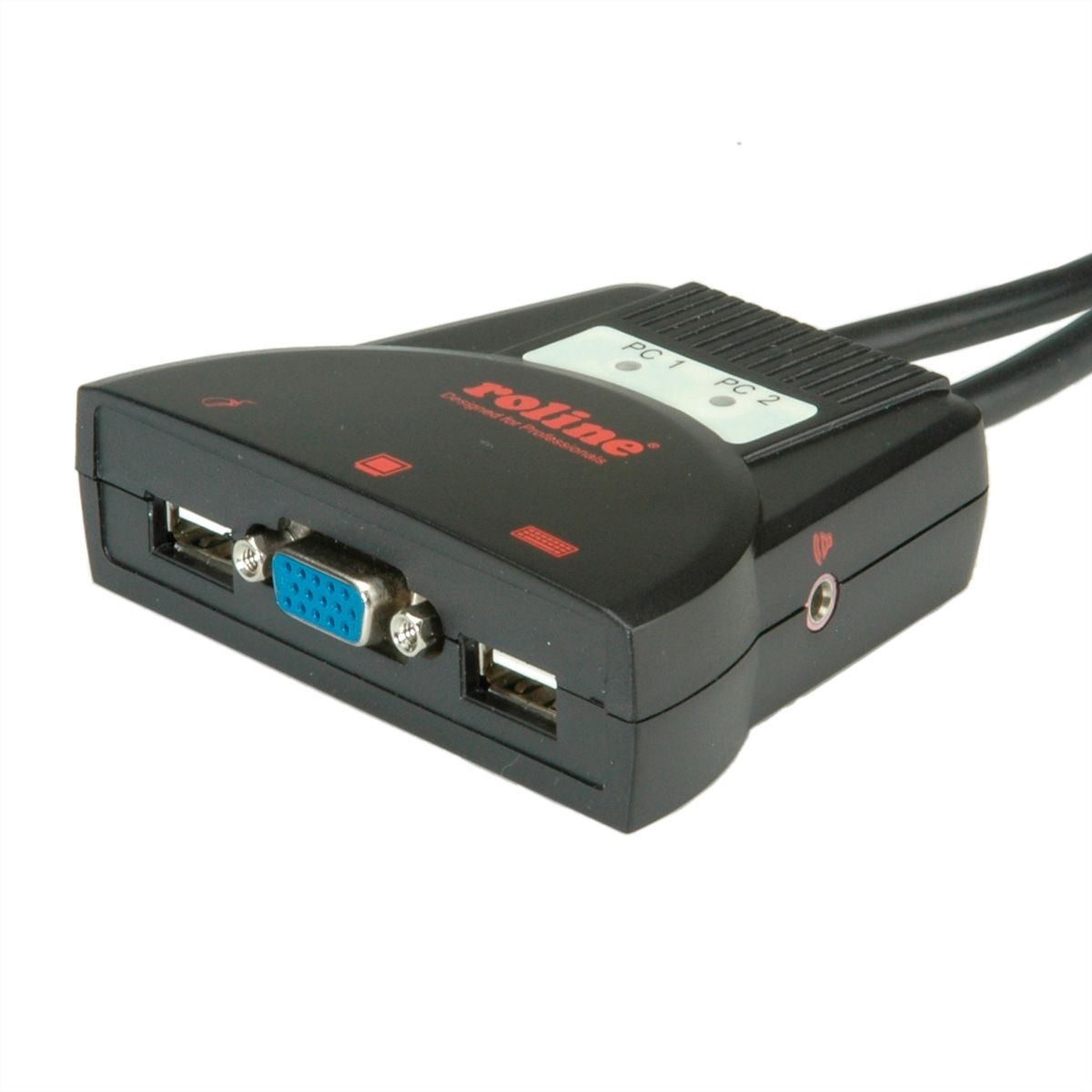 ROLINE KVM-Switch 'Star' 2 PCs, VGA, USB, Audio
