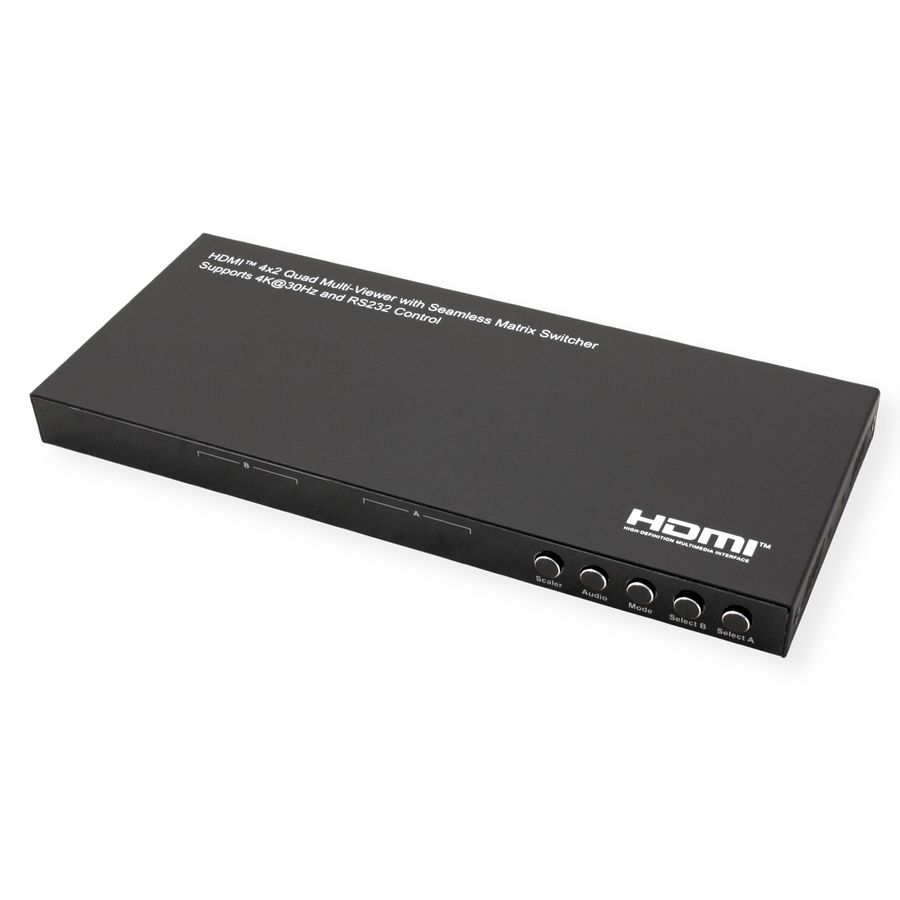 VALUE HDMI Matrix Switch, 4x2 QUAD Multi-Viewer, nahtlose Umschaltung