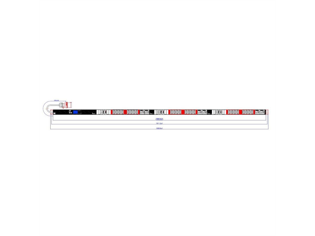 BACHMANN BN2000 ALU 1HE24xC13 6xC19 6xLS, 3 Phasen farblich markiert