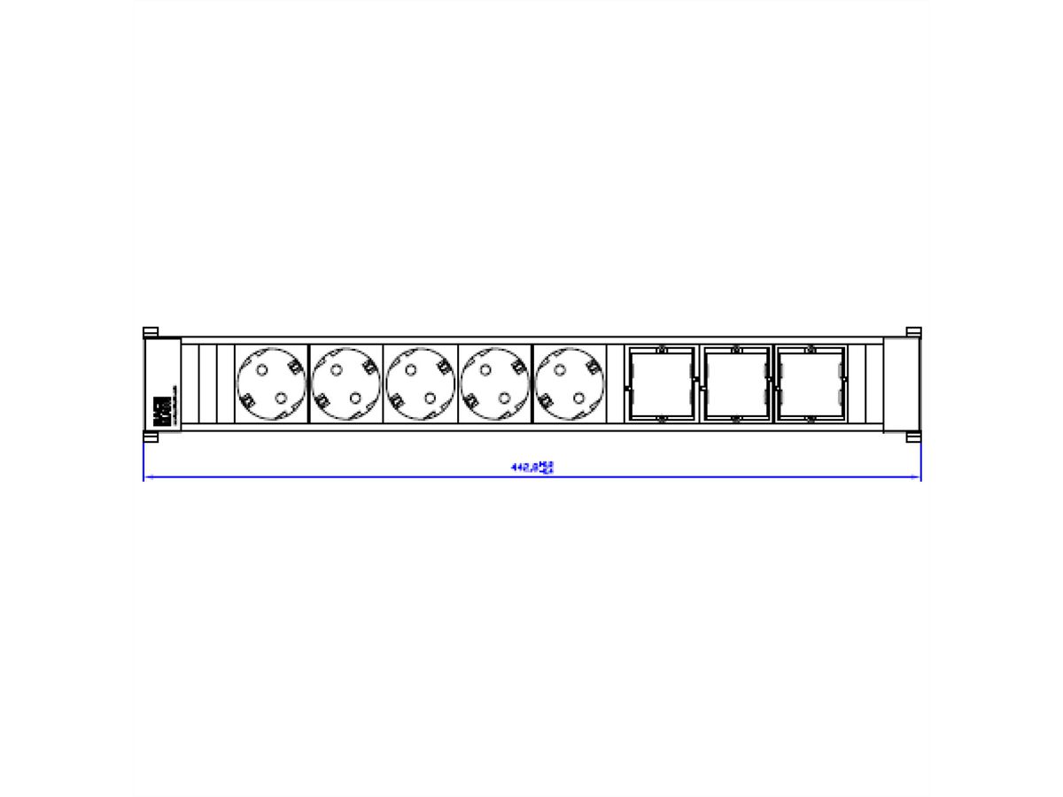 BACHMANN CONFERENCE TOP FRAME X-Large Einsatz 5x Schutzkontakt 3x ABD