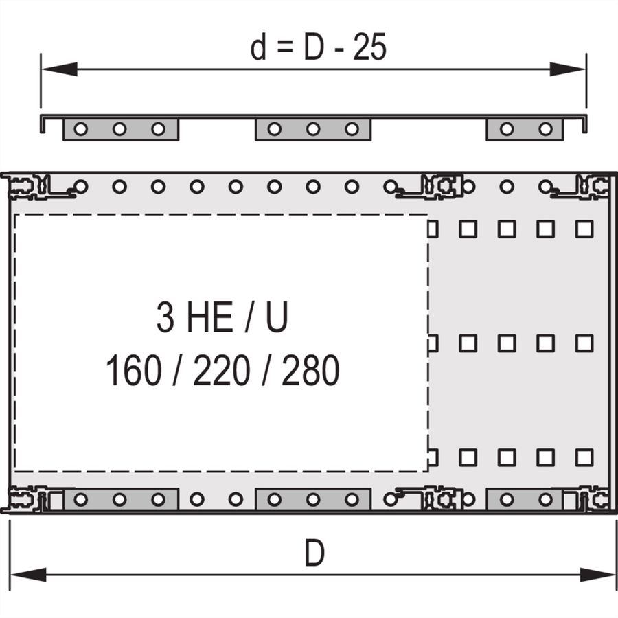 SCHROFF Abdeckblech für Anschraubung an die Seitenwand - ABDECKBLECH EMC 63TE 295T 2ST
