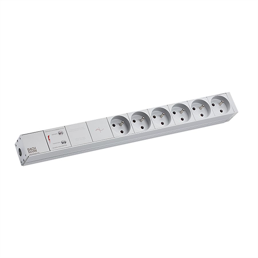 BACHMANN 19"-Steckdosenleiste 1HE 6xUTE 1xGVS, 2 m