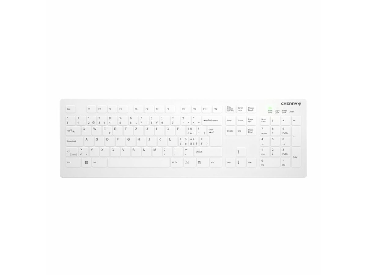 CHERRY AK-C8112 Tastatur Medizinisch RF Wireless QWERTZ Schweiz Weiß