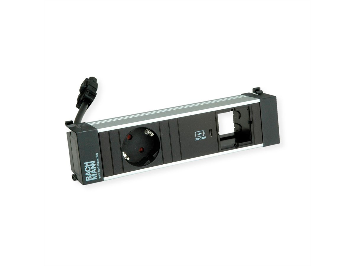 BACHMANN POWER FRAME 1xCEE7/3, 1xUSB C 30W 1xCM 0,2m GST18