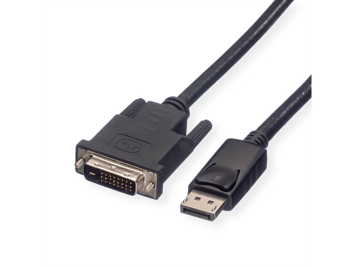 ROLINE DisplayPort Kabel DP ST - DVI ST, LSOH, schwarz, 5 m