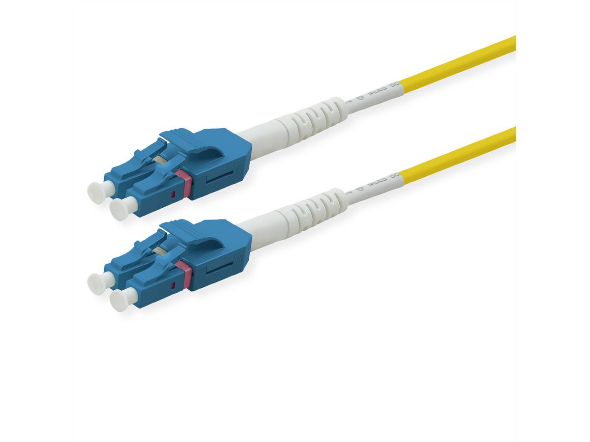 ROLINE LWL-Kabel duplex 9/125µm OS2, LC/LC, UNIBOOT, gelb, 7 m