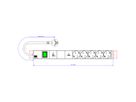 BACHMANN 19" 1HE 5xCEE7/3 1xSchalter 1xGVS-Plus 2,0m CEE7/7