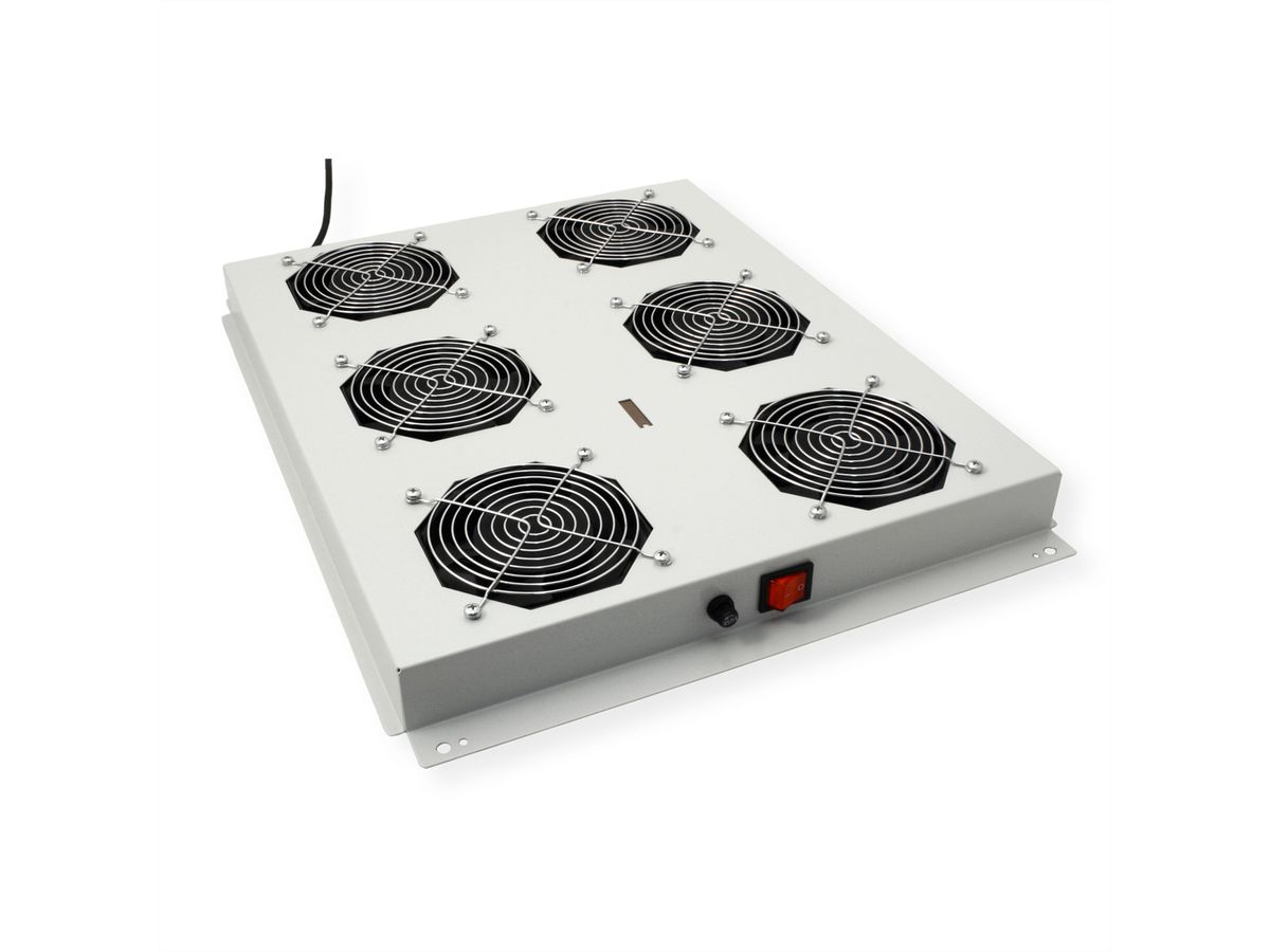 ROLINE 19-Zoll Dachlüftereinheit 6 Lüfter, ON/OFF für Serverschrank der PRO Serie grau