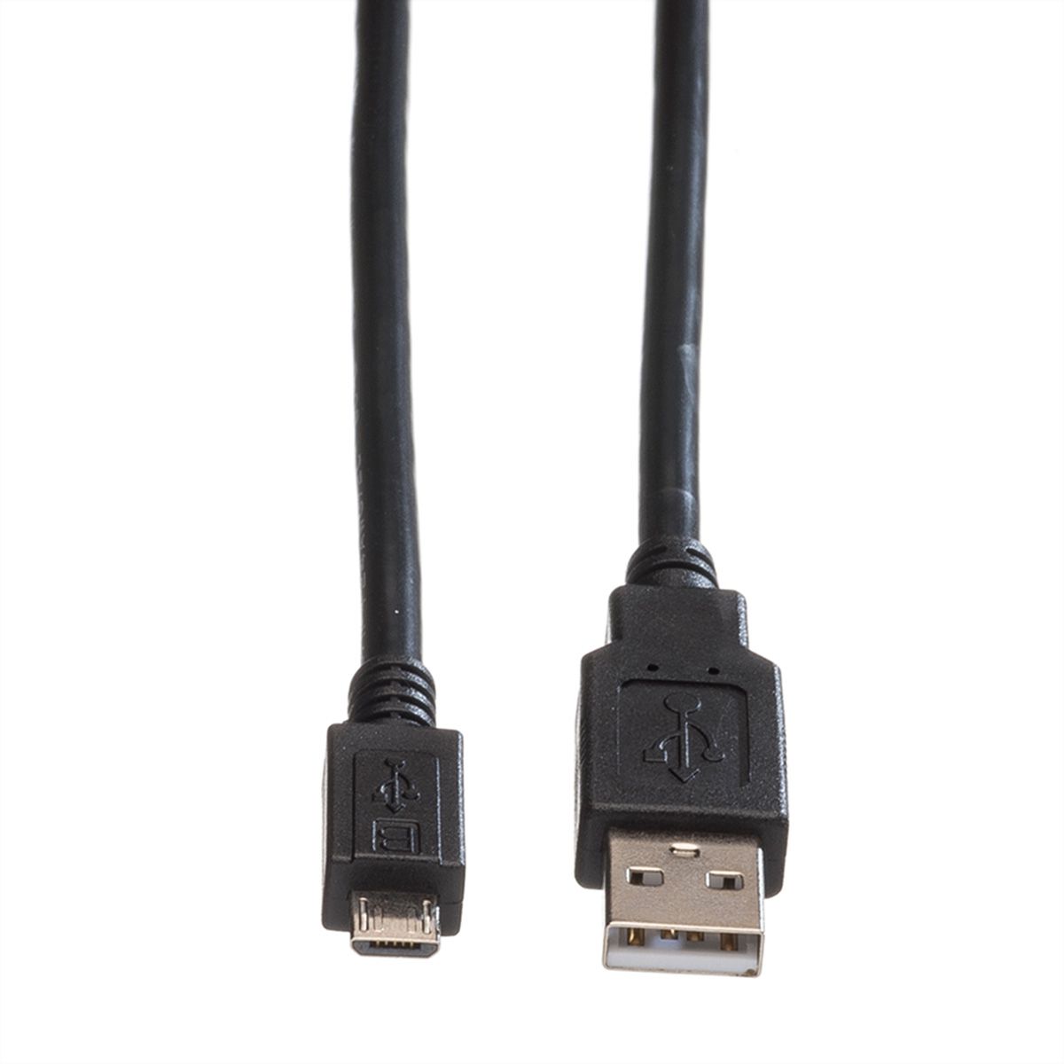 ROLINE USB 2.0 Kabel, USB A ST - Micro USB B ST, schwarz, 1,8 m