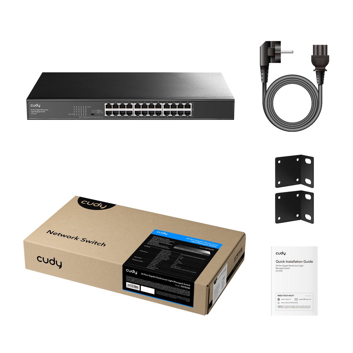 CUDY GS1024E 24-Port Gigabit Switch Light Managed Rackmount