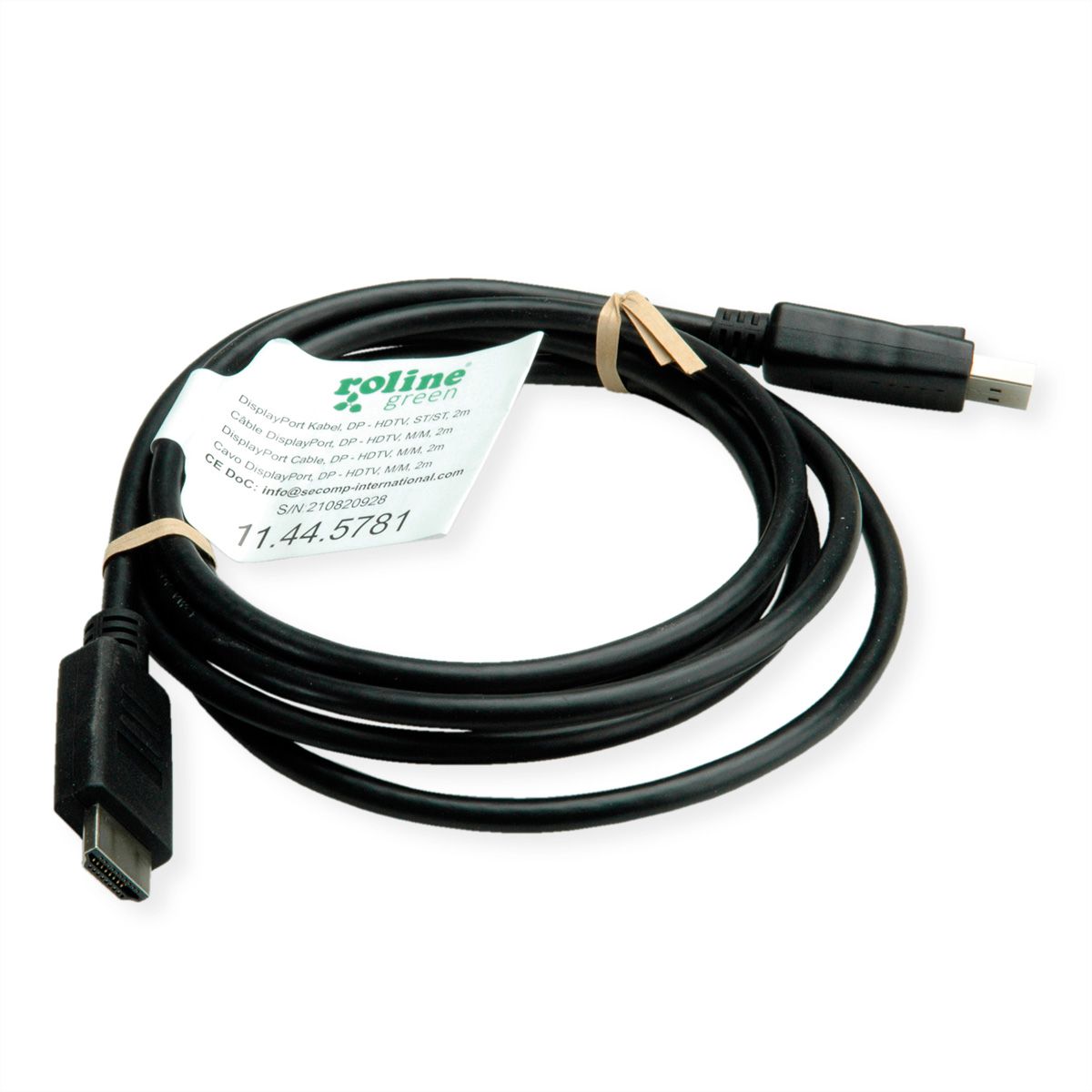 ROLINE GREEN DisplayPort Kabel DP - HDTV, ST/ST, schwarz, 3 m 