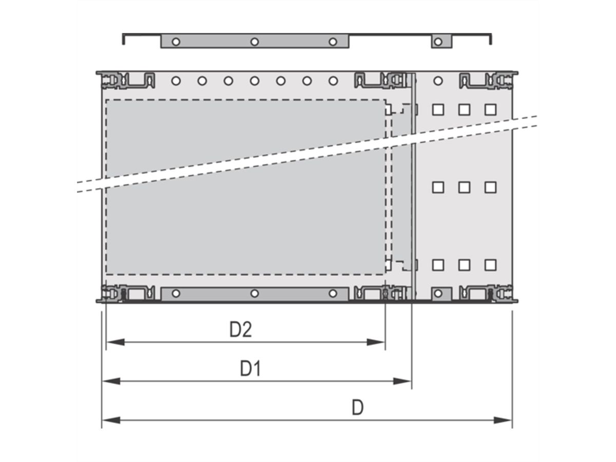 SCHROFF BGTR H M.GR.6HE 84TE 295T KD, Baugruppenträger mit Seitenwand Typ H