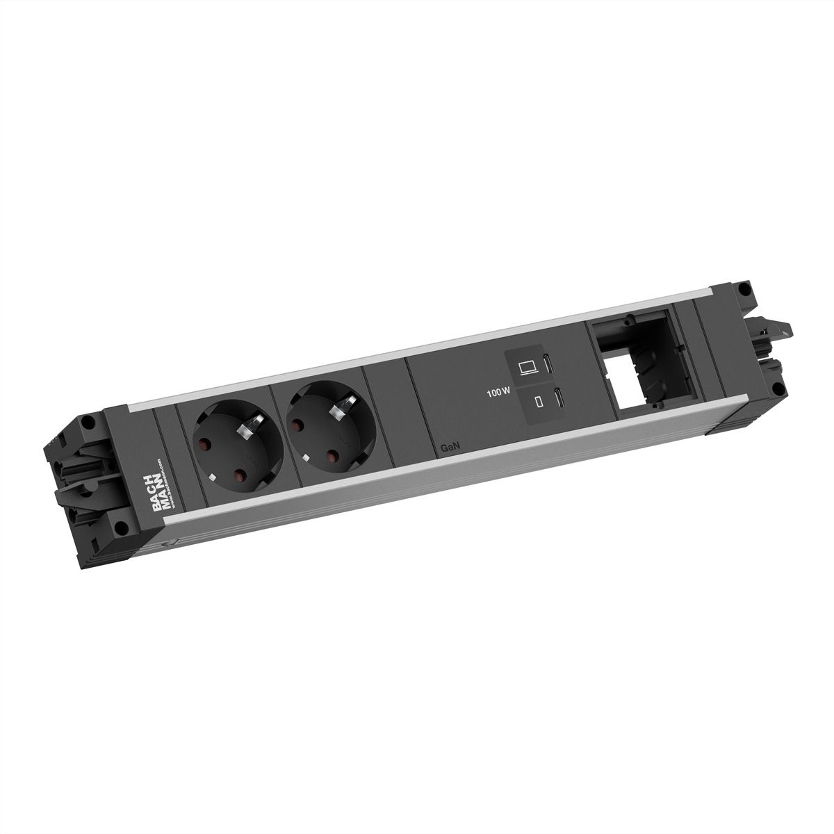 BACHMANN STEP ALU 2xCEE7/3, 1xUSB C/C 100W 1xCM