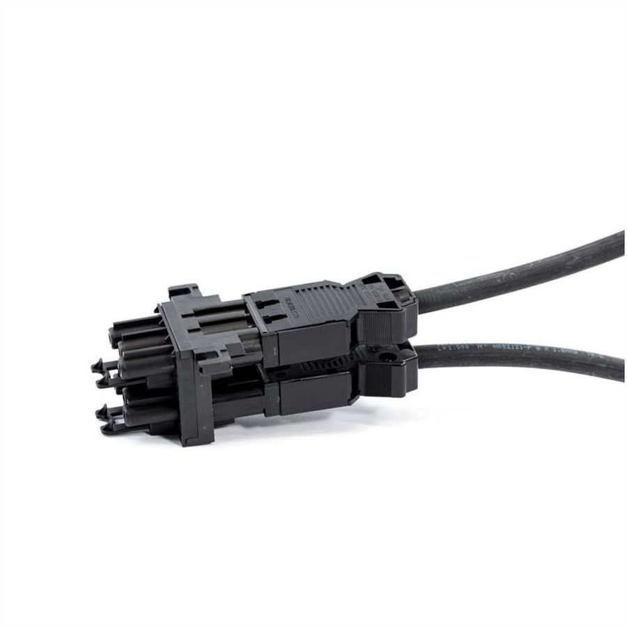BACHMANN Verteilerblock WIELAND GST18 1xIn/3xOut mit Verriegelungslaschen, schwarz
