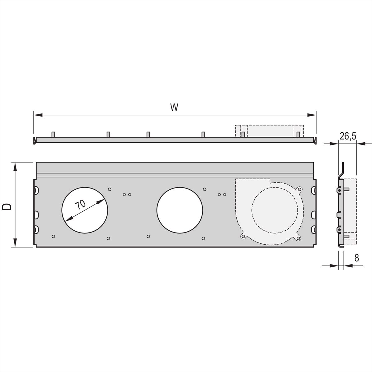 SCHROFF Radiallüftereinheit für ratiopacPRO air - LUEFTERWANNE 63TE 220T KPL.