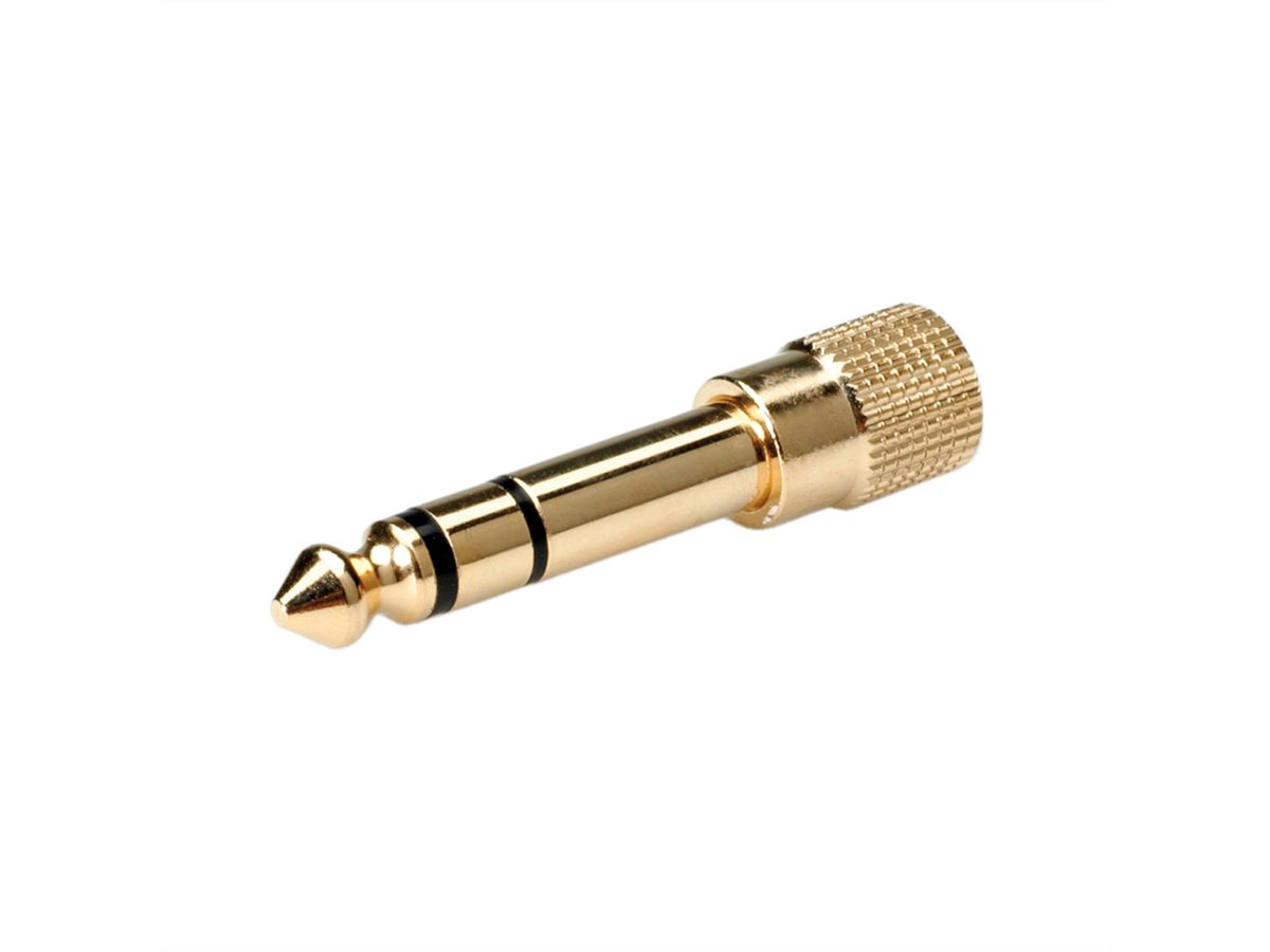 ROLINE GOLD Stereo Adapter 6,35 mm Stecker - 3,5 mm Buchse