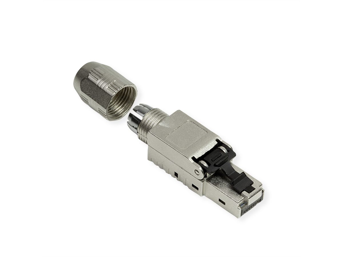 ROLINE feldkonfektionierbarer RJ-45 Stecker Kat.6A (Class EA), STP, silberfarben