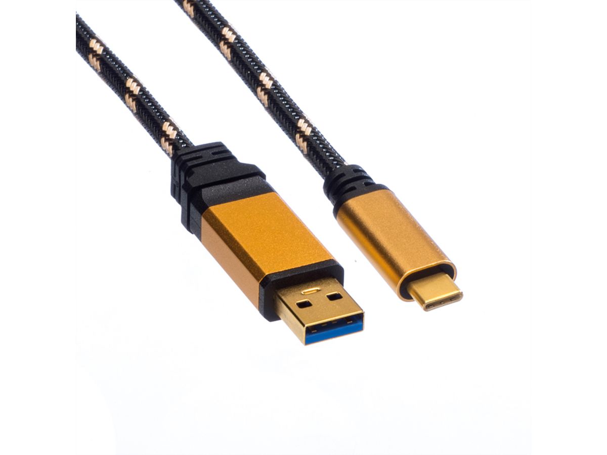 ROLINE GOLD USB 3.2 Gen 1 Kabel, A-C, ST/ST, 1 m