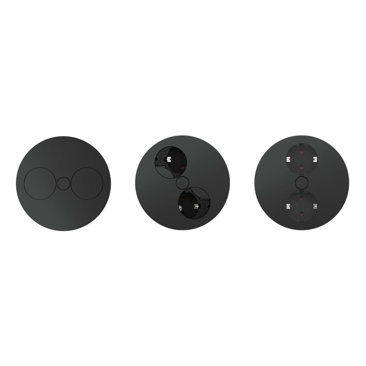 BACHMANN TWIST 2x Schutzkontakt, Aderendhülsen, Schutzkontaktmontagestecker, schwarz, 2 m