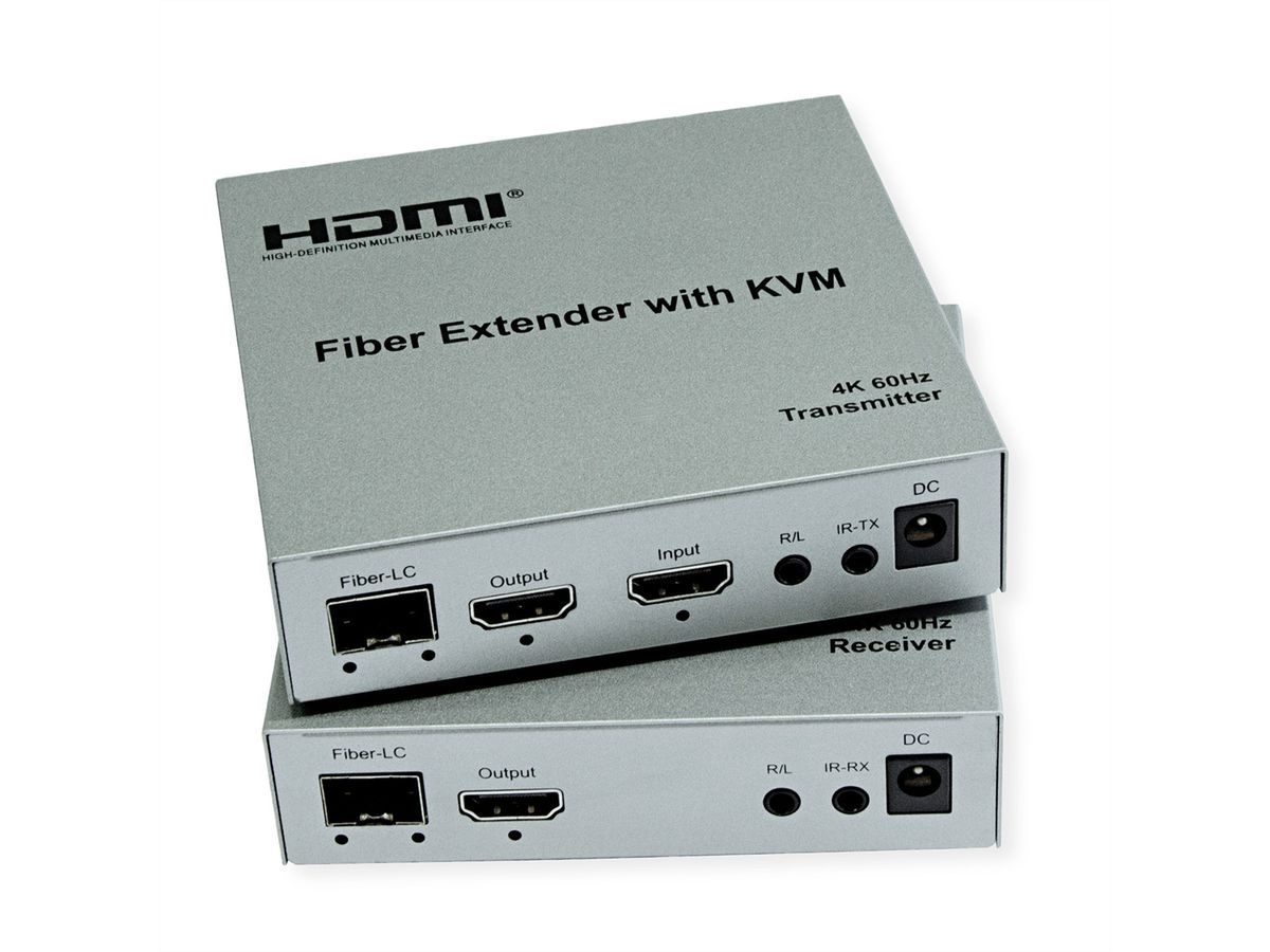 ROLINE KVM Verlängerung über LWL, HDMI 4K, USB, 20 km