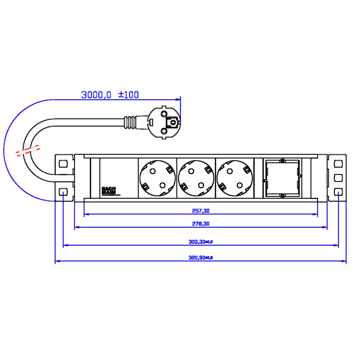 BACHMANN UNIVERSAL 3x Schutzkontakt 1x ABD
