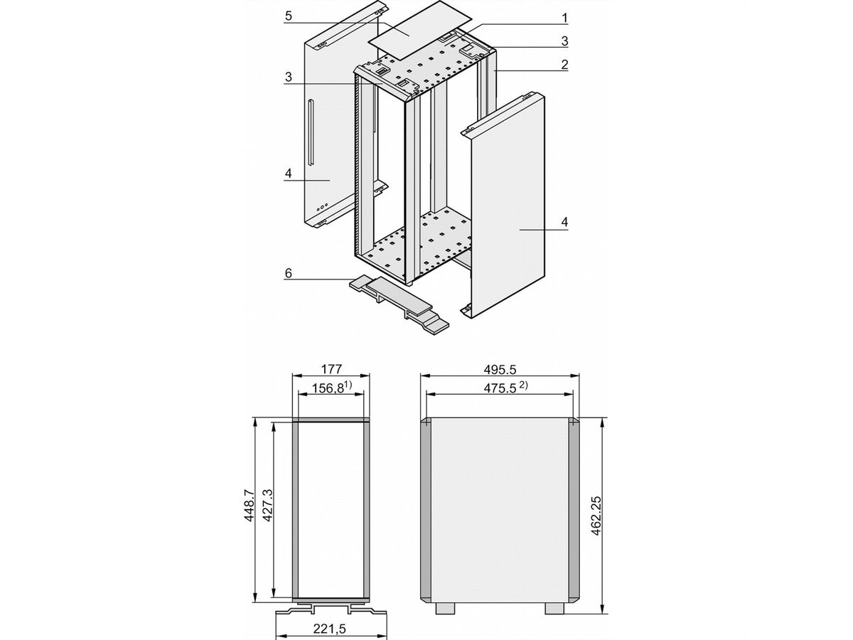 SCHROFF ratiopacPRO Tower 4 HE Breite - RAT.PRO TOWER 4HE 84TE 495T