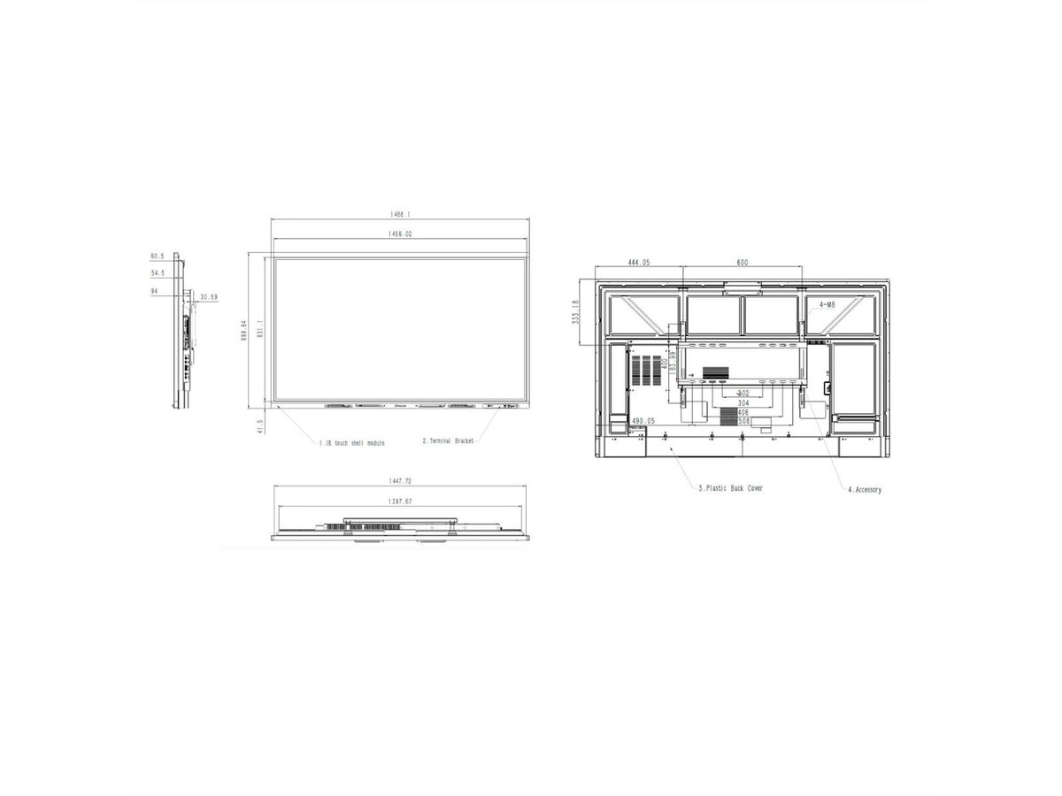 Hisense Interacitve Display65MR6DE-E, 65", UHD, 350cd/m², Android 13