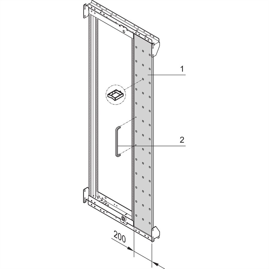 SCHROFF Schwenkrahmenblende - SCHWENKRAHM.BLENDE 42HE ASSY