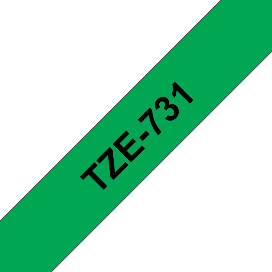 Brother TZe-731 Schriftband – schwarz auf grün