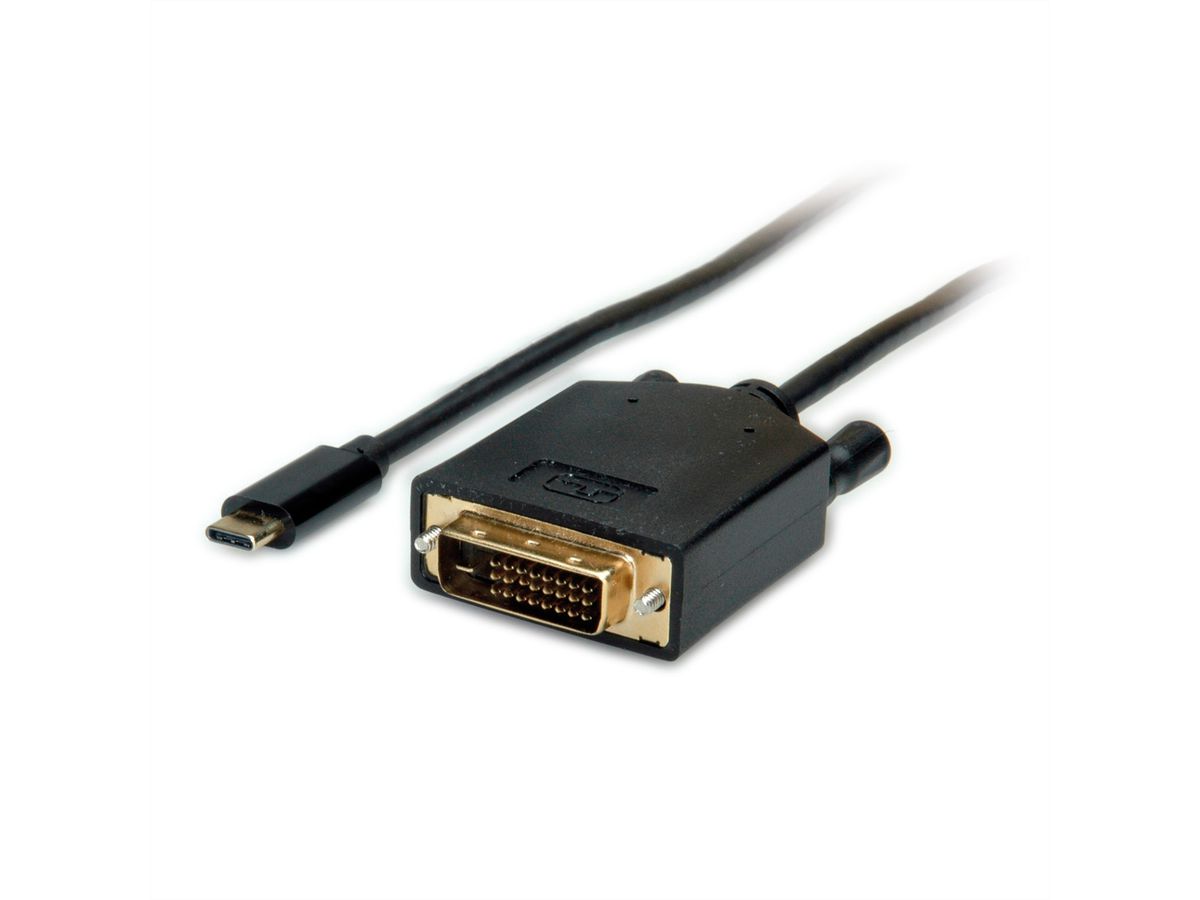 VALUE USB Typ C - DVI Adapterkabel, ST/ST, 1 m