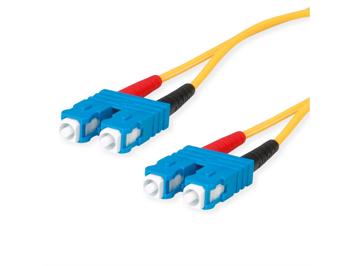 TELEGÄRTNER LWL Rangierkabel 2x E9/125 OS2, 1x SC Duplex - 1x SC Duplex, gelb, 3 m