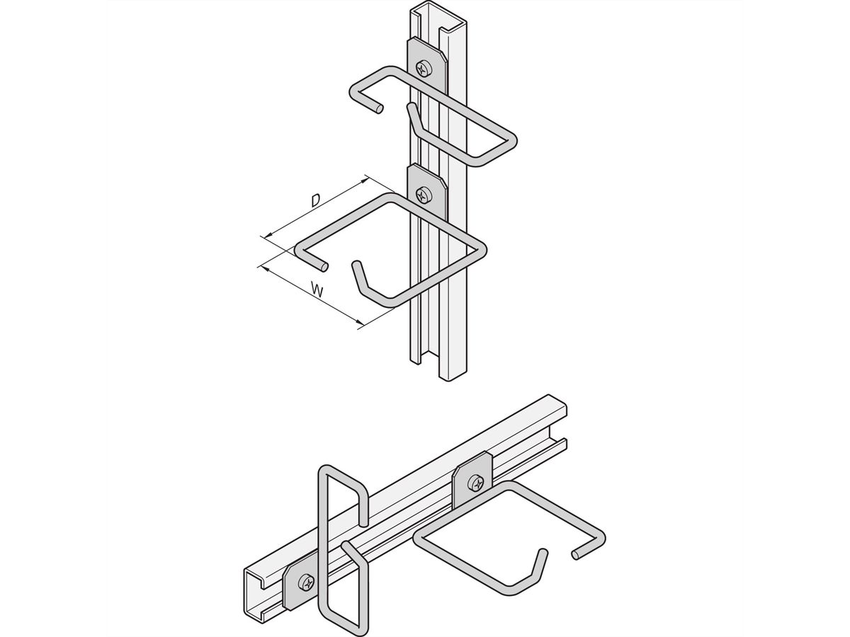 SCHROFF Kabelöse für C-Profil - KABELOESE F. C-PROFIL 45X120