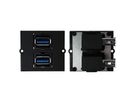 BACHMANN Rahmen 2xUSB 3.0, 90° Abgang seitlich