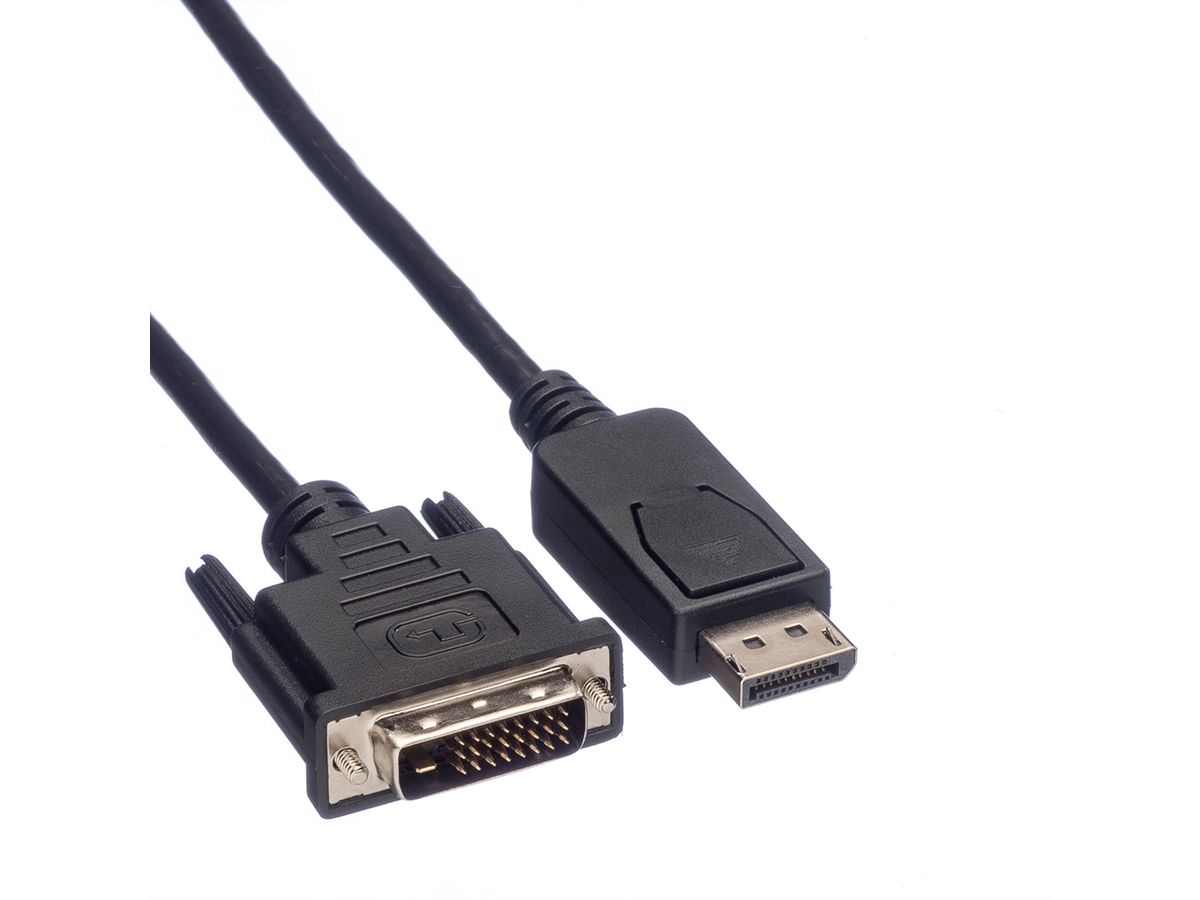 ROLINE DisplayPort Kabel DP ST - DVI ST, schwarz, 5 m