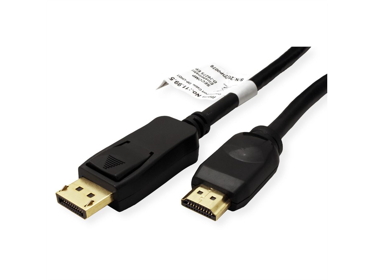 VALUE DisplayPort Kabel DP - UHDTV, ST/ST, schwarz, 1 m