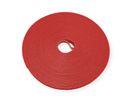 VALUE Klettband auf Rolle, 10mm, rot, 25 m