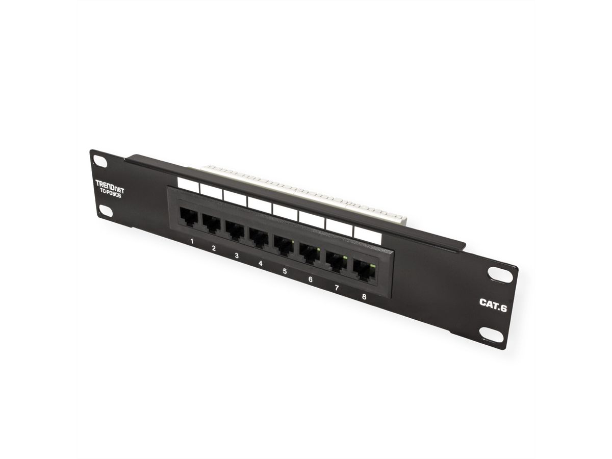 TRENDnet TC-P08C6 10" Patch Panel, 8-Port Cat. 6 Unshielded