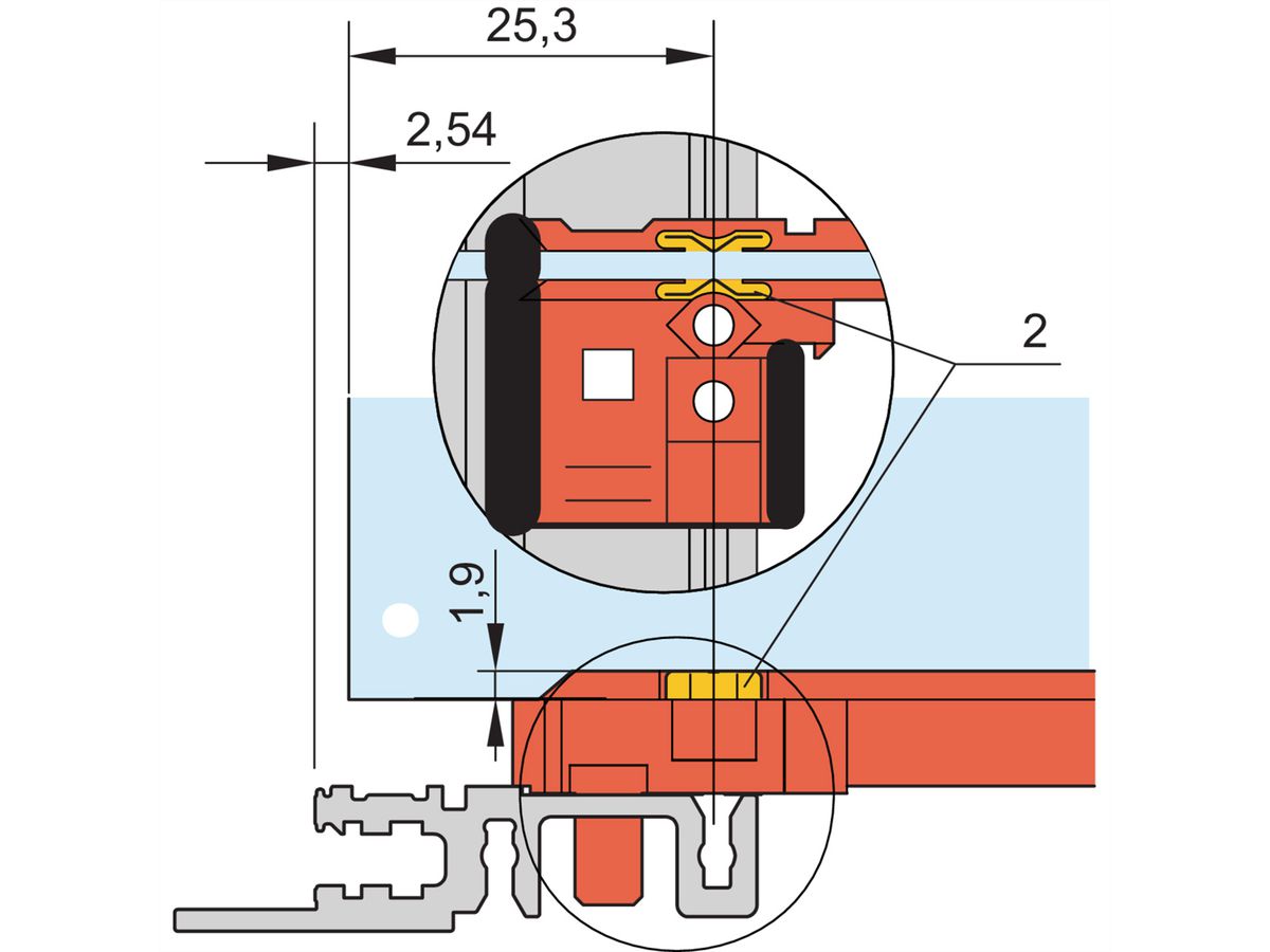 SCHROFF Führungsschiene Typ Zubehör, PC, 280 mm