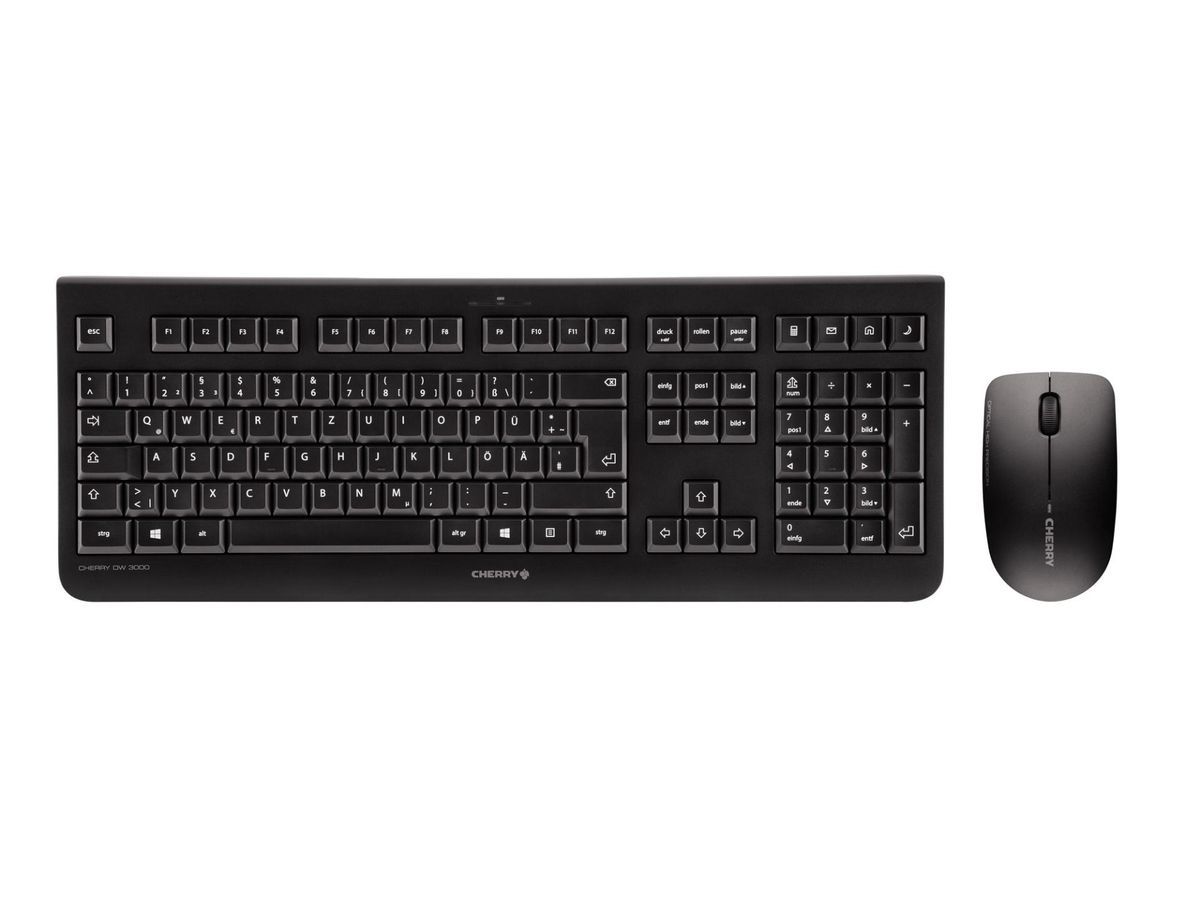 CHERRY DW 3000 Tastatur Maus enthalten Büro RF Wireless QWERTZ Tschechisch Schwarz