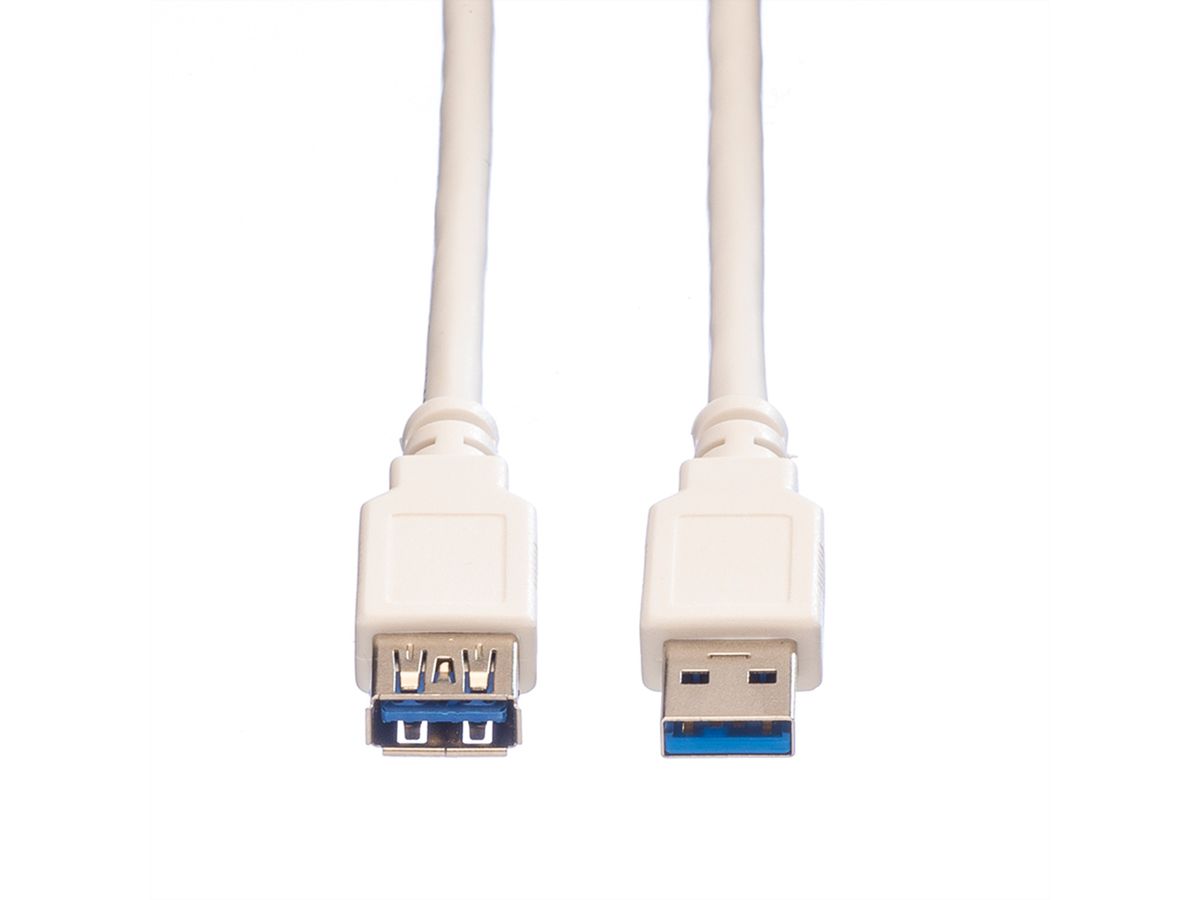 VALUE USB 3.2 Gen 1 Kabel, Typ A-A, ST/BU, weiß, 0,8 m