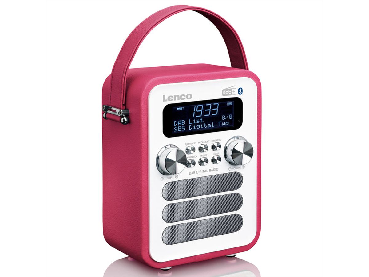 Lenco DAB+ Radio PDR-051PKWH, BT, USB, SD, RC, aufladbare batterie