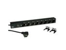 BACHMANN 19" 1HE 8xCEE7/3 sw 1xSPD-Plus 2,0m CEE7/7