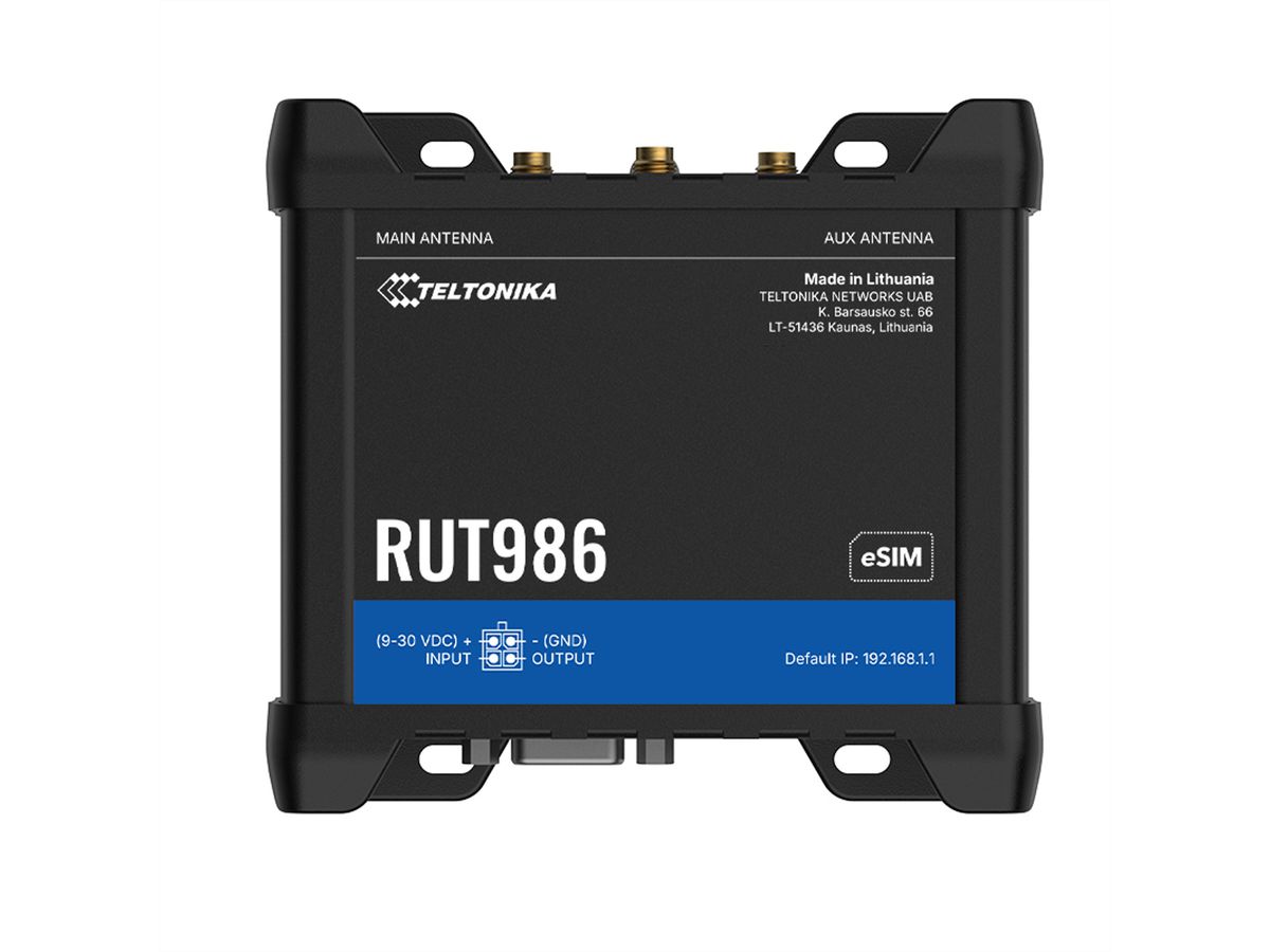 TELTONIKA RUT986 CAT4 LTE Router Dual SIM und eSIM, RS232/485