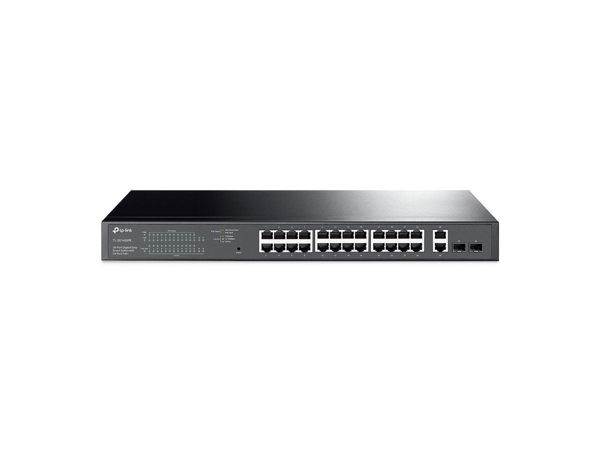TP-Link TL-SG1428PE Netzwerk-Switch Managed L2 Gigabit Ethernet (10/100/1000) Power over Ethernet (PoE) 1U Schwarz