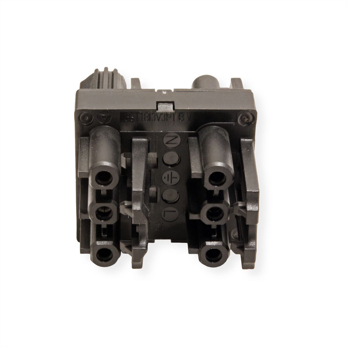 BACHMANN Verteilerblock WIELAND GST18 1xIn/3xOut mit Verriegelungslaschen, schwarz