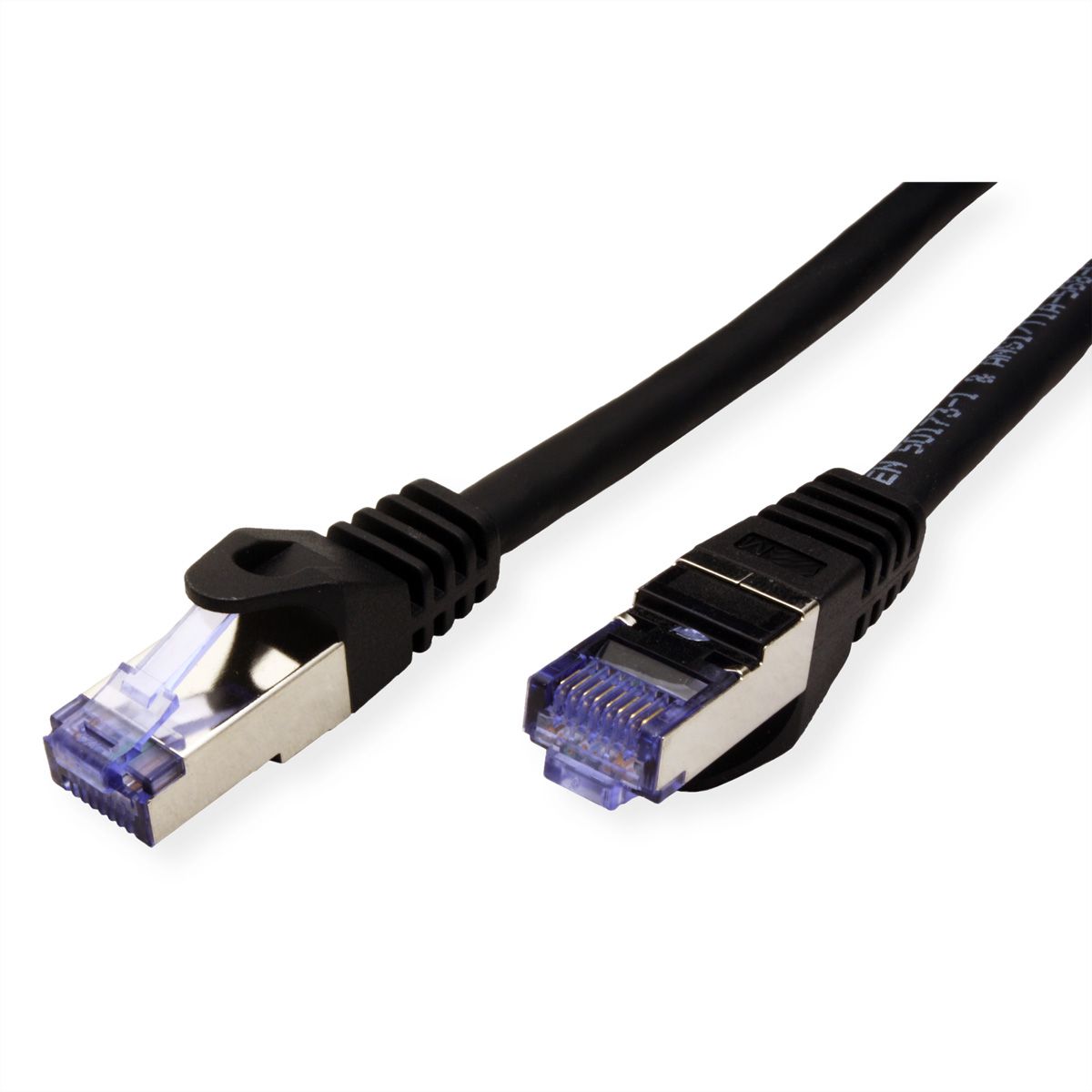 ROLINE Patchkabel Cat.6A S/FTP (PiMF), Component Level, LSOH, schwarz, 1 m
