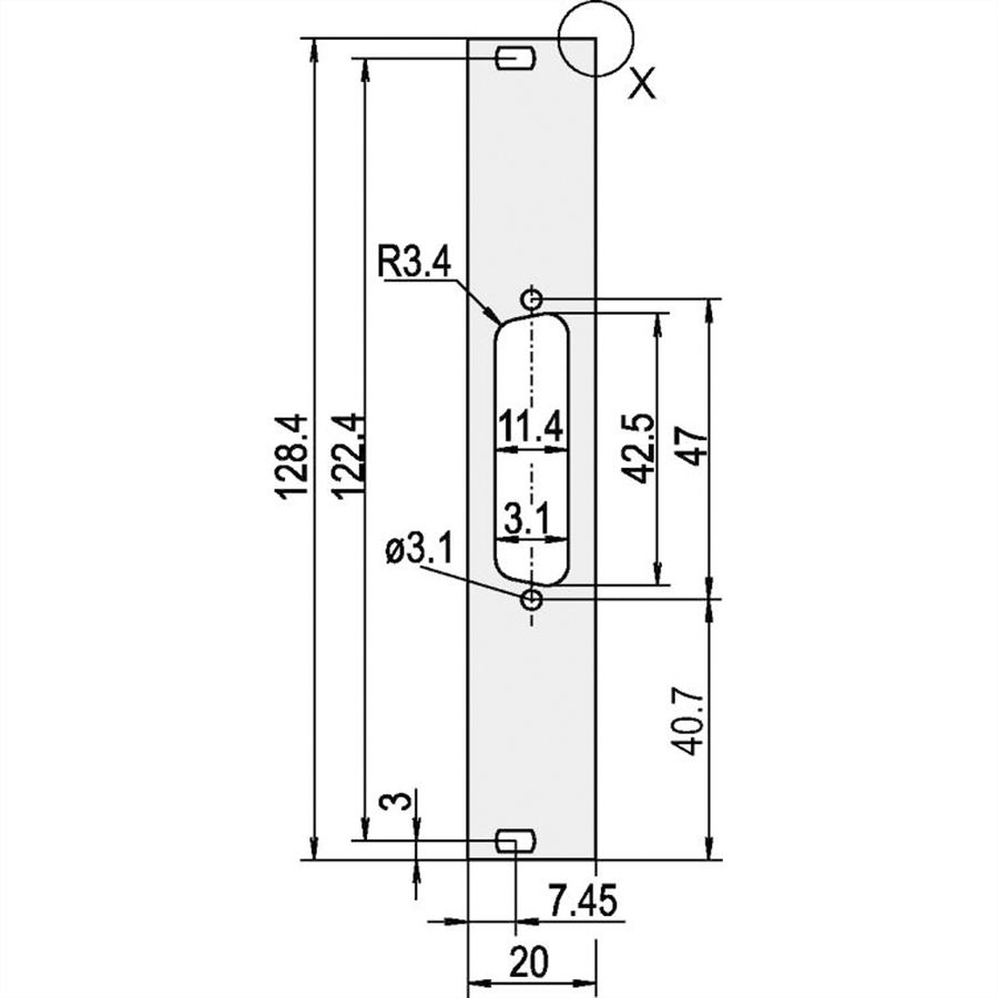 SCHROFF Frontplatten für D-Sub Steckverbinder - TEILFRONTPL.3HE 4TE 1X25 DC