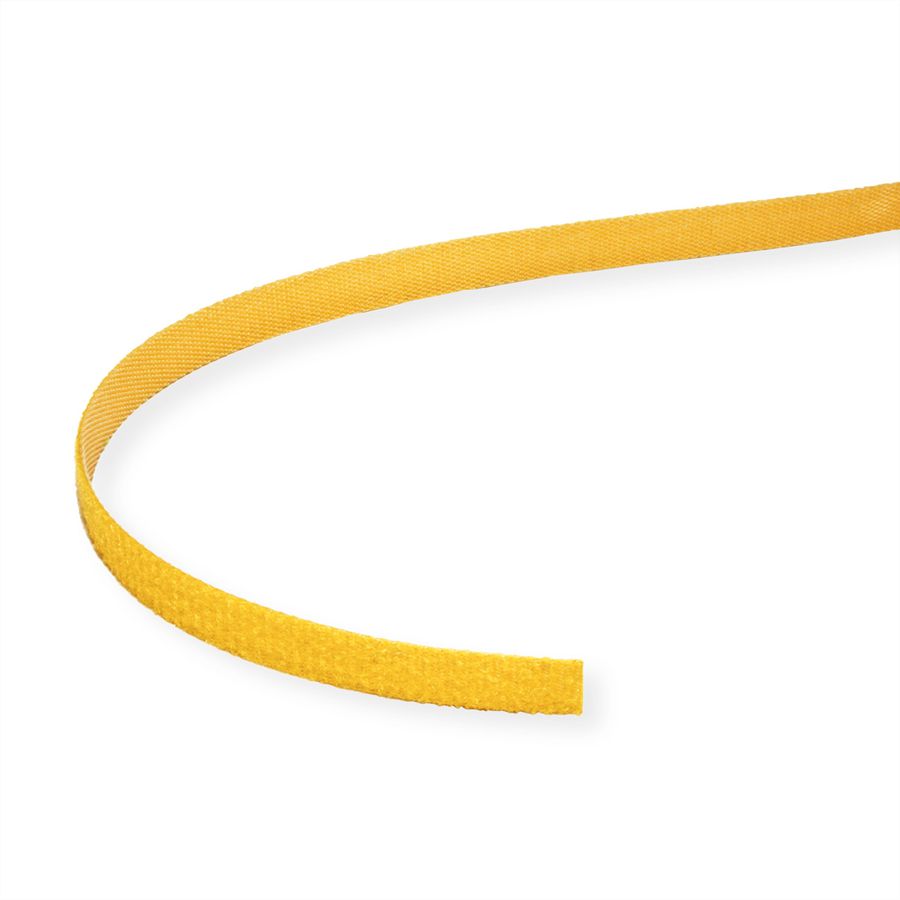 VALUE Klettband auf Rolle, 10mm, gelb, 25 m